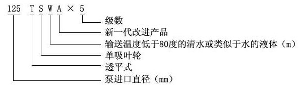 TSWA臥式多級(jí)離心型號(hào)意義